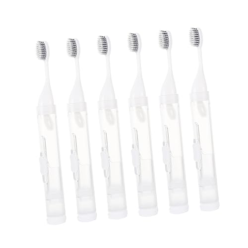 Brosse à dents portable 3 pièces et étui blanc rétractable gain de place