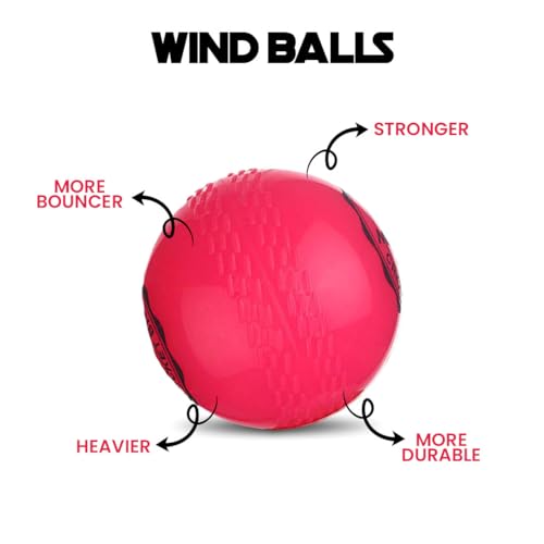 Image of Mayor Cricket Wind Ball for Indoor & Outdoor Street Cricket Rubber Ball (Pack of 3) (Pink)