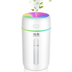 KISSLEAF Mini Room Humidifier 250ml for Bedroom, Children's Room, Plants, 15 H Lonue Duration 28 dB Silent Baby Air Humidifier