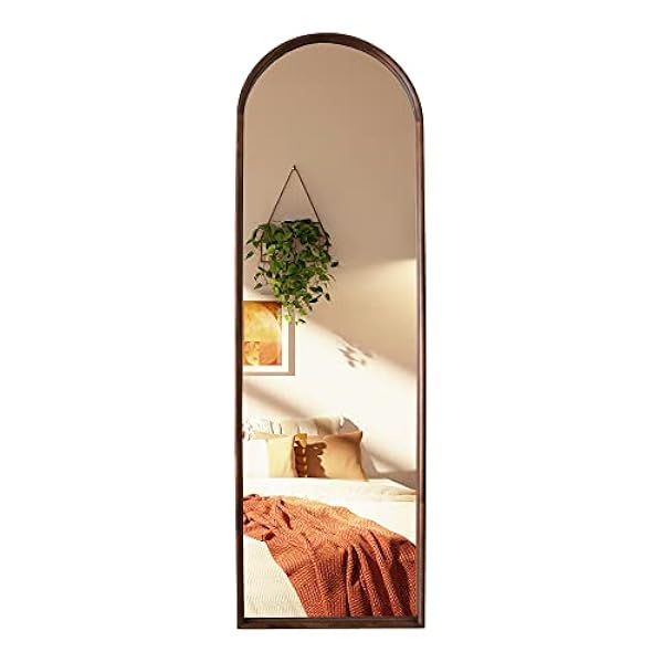 WallBeyond Spiegel in volledige lengte, met houten frame, grote slaapkamerspiegel, boerderij, wandspiegel, om op te hangen of tegen de muur te zetten, massief hout, 165 x 50,8 cm