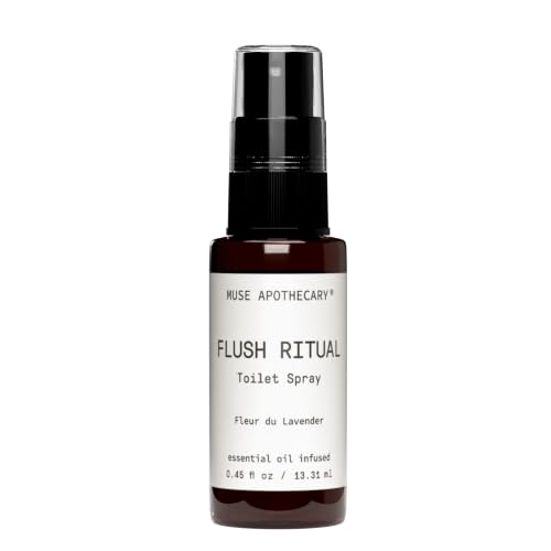 Muse Apothecary Flush Ritual - Aromatic &amp; Refreshing Toilet Spray, Use Before You Go, Infused with Natural Essential Oils - Fleur du Lavender - Travel Size Mini Collection, 0.45 oz