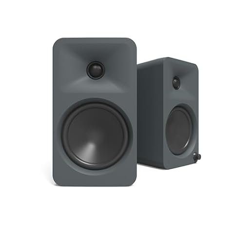 Kanto ORA4 140W Wzmacniane Głośniki Referencyjne z Bluetooth 5.0 i Wejściem USB-C | 4” Woofery | Dwuwzmacniacz | Dźwięk Jakości Referencyjnej | Para | Szary