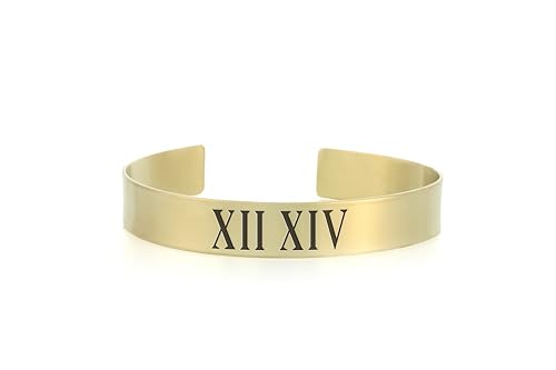 Bracelet de chiffres latins en or : fini les bijoux ternes avec cette manchette design unisexe
