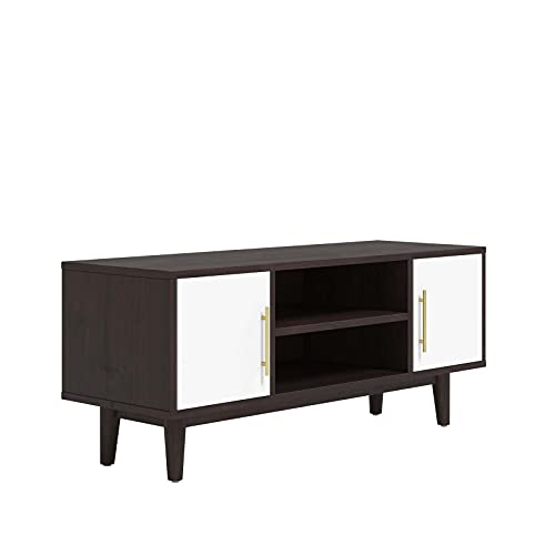 Modway Daxton 43" Mid-Century Modern Tv Stand In Cappuccino White #TOP1