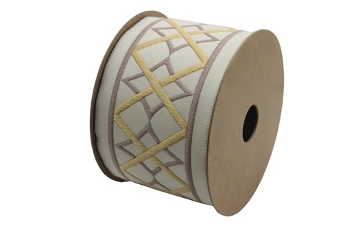 Ruban jacquard géométrique de 3,8 m pour customiser vos rideaux - V2 183