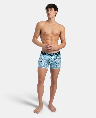 Image of Jockey FP23 Men's Super Combed Cotton Elastane Stretch Printed Trunk with Ultrasoft Waistband
