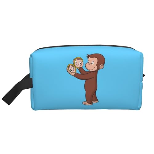 トイレタリーポーチ おさるのジョージ かわいい 漫画 コスメポーチ 大容量 ?量 洗面ポーチ 人気 アニメ 化粧ポーチ 男女兼用 おしゃれ 旅行 プレゼント