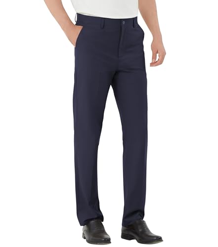 Image of Men's Tall Classic Fit Flex Flat Front Dress Pants Formal Pants for Business & Office