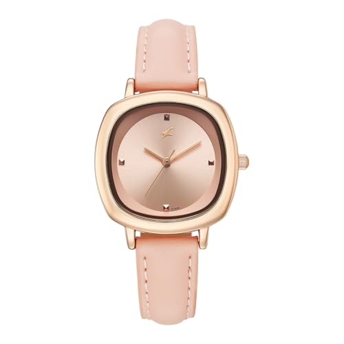 Image of Fastrack Stunners XI with Quartz Analog Rose Gold Dial Rose Gold Leather Strap Watch for Women - 68065WL01