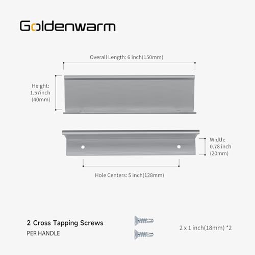 Image of Goldenwarm 50 Pack 5in Brushed Nickel Finger Edge Pulls Drawer Finger Pulls Kitchen Hardware Handles Bedroom Dresser Drawers