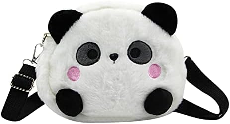 Amamcy Cute Panda Plush Crossbody Purse Small Fluffy Satchel Shoulder Bag Messenger Bag Handbag Purse for Women