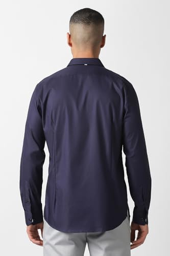 Image of Van Heusen Formal Slim Fit Shirt for Men | Solid | High Stretch Cotton Lycra | Full Sleeves | Ease of Movement