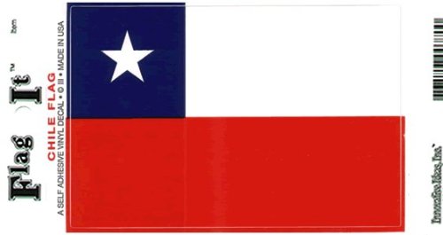 Officially Licensed & Trademarked Products Chile Flag - 3.5 x 5 - High Gloss UV Coated Laminate Water Proof Sticker Decal
