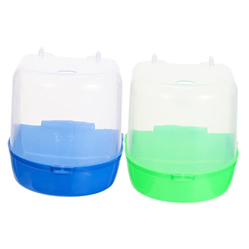 balacoo 2 Pack Bird Bathtub for Cage Quick Assembly Parrot Bath Cube Bird Supplies Plastic