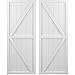 Ekena Millwork ARW102BF621X72WHH Americraft Six Exterior Real Wood Two Equal Panel Framed Board-n-Batten Shutters w/Double Z-Bar (Per Pair), 21"W x 72"H, White