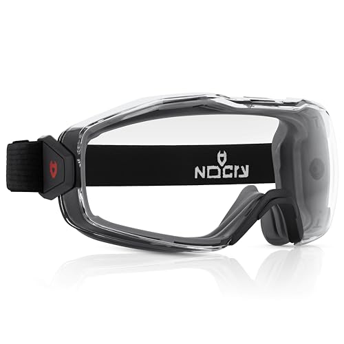 NoCry Anti Fog Safety Goggles Over Glasses For Men And Women — ANSI Z87.1 Premium Anti Scratch & UV380 — Eye Protection with Panoramic Lens & Adjustable Strap — Perfect Dust Goggles for Chemistry Lab