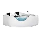 ARIEL Platinum BT150150P Whirlpool Bathtub in White with Hydro-Massage 15 Whirlpool Jets and Adjustable Air Bubble Infusion 82.4 Gallon Water Capacity