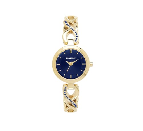 Montre Dame Acier FONTENAY Josephine l'éclat de l'or et du bleu marine pour célébrer votre style