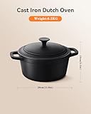 Warmiehomy Cast Iron Dutch Oven,8L Heavy Duty Dutch Oven Pot with Lid,Non-Stick Cast Iron Pot with Two Handles for Indoor Outdoor,28cm - Image 7
