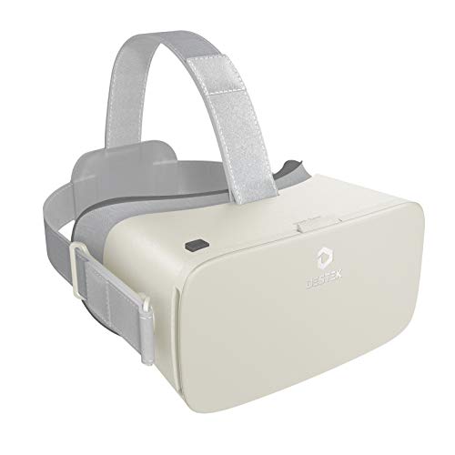 Image of DESTEK V5 VR Headset for Phone w /VR Gamepad, 128 Premium VR apps Included, Anti-Blue Eyes Protected HD Lenses, 110 FOV Virtual Reality Headsets for iPhone, Android Phone - Desertwhite