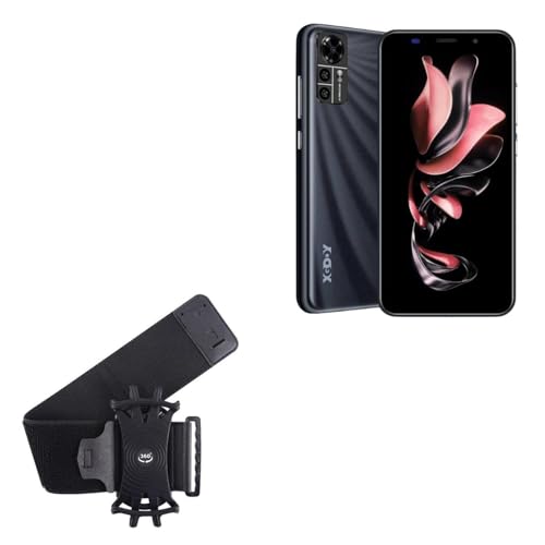 BoxWave Holster Compatible with Xgody X17 - ActiveStretch Sport Armband, Adjustable Armband for Workout and Running - Jet Black