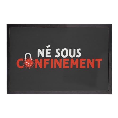 Paillasson noir entrée propre bébé confinement 75x50cm - 2