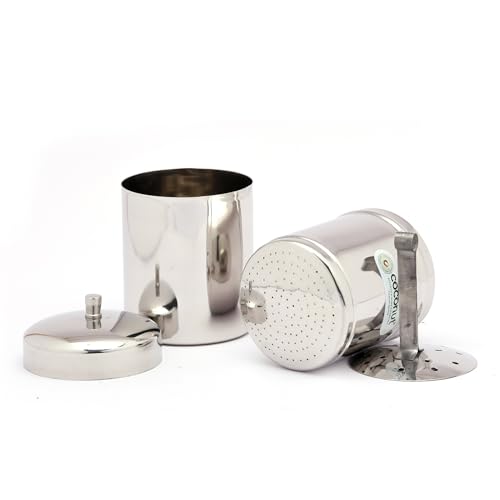 Image of Coconut Stainless Steel - Filter Coffee Maker | South Indian Style Kaapi Drip Decoction Maker | Traditional Brewing Process for Authentic Coffee Experience (No.0 (125ML))