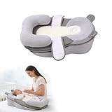 XFaa Rootling Baby Feeding Pillow, Anti Overflow Feeding Pillow for Reducing Spit-Up, Safety Nursing Pillow, Baby Lounger Reflux Wedge Breastfeeding, Removable top and Bottom (Gray, Small)