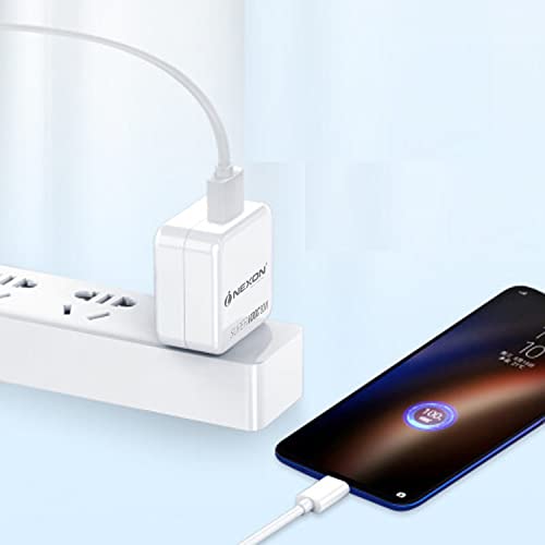 Image of 80W SUPERVOOC Fast Type-C Charger for Samsung Galaxy S21 FE 5G 80 WATT Charger Oppo : Vooc & Super Vooc Charging | Realme : Dash / Dart SuperDart Charging | One Plus: Dash / Wrap charging | Xiaomi: Quick Charging | Samsung: Adaptive Fast charging | Vivo: Dual engine Fast Charging | Motorola: Turbo charging | HTC: Fast Charging ALL-IN-ONE CHARGER With 65W Type-C USB Data Charging Cable - XH1: (80 W, WHITE)