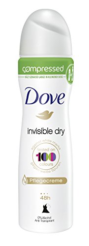 Dove Lot de 6 déodorants en spray Invisible Dry compressed anti-transpirants - Protège 48 heures des odeurs corporelles et de l'humidité sous les aisselles - 75 ml