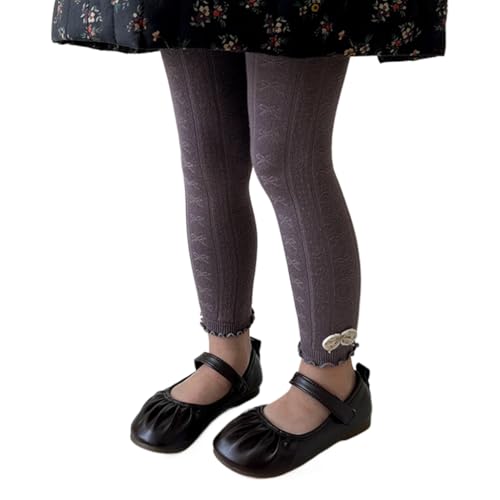 Elastic Kids Leggings Breathable Baby Girls Tights Bowknot Decor Bottoming Trousers Comfortable Children Cropped Pants