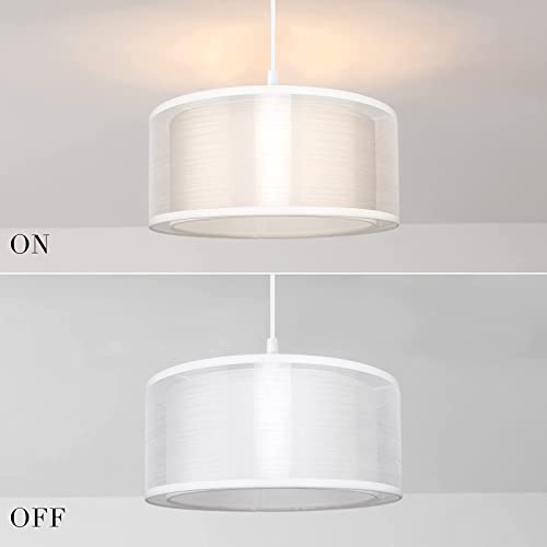 FRIDEKO HOME 2 Tier Light Shade Ceiling - Modern White Lampshade for Ceiling Lights, Bedroom Lights Ceiling Lamp Shades for Living Rooms, Hallways, and Lounges (30cm) - Image 3