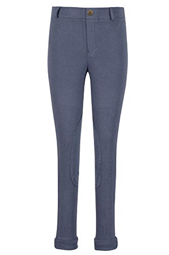 TuffRider Children's Starter Lowrise Pull-On Jods with Free Assorted Striped Socks - Denim, Size 122