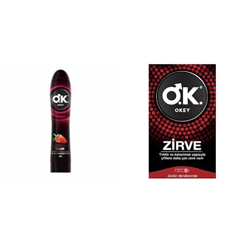 Okey Kayganlaştırıcı Jel - Çilek Özlü 100 ml+Okey Zirve Prezervatif 10 Adet
