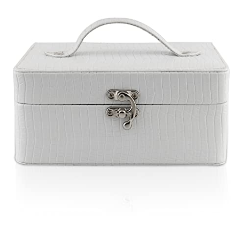 FADAK Professional Cosmetic Makeup Kit Storage Organizer Travel Toiletry Vanity Box Cosmetic Bag, Make up box for Home & Travel,Vanity Box (White)