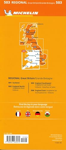 Michelin Wales, England Süd-West, Midlands: Straßen- und Tourismuskarte 1:400.000 (MICHELIN Regionalkarten)