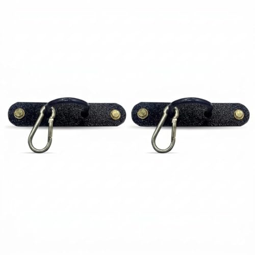 Image of Protoner Wall Mount Hook with Mounting Plate, Heavy-Duty Metal Snap, Black, for Battle Rope, Punching Bag, Hammock, Swing, Set of 2