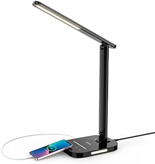 Lastar Desk Lamp, Dimmable 12W LED Desk Lamps with USB Charging Port, 5 Color Modes, 7 Brightness Levels, 1Hour Timer, Night Light, Memory Function, Eye-Protecting Table Lamp for Home Office, Bedroom
