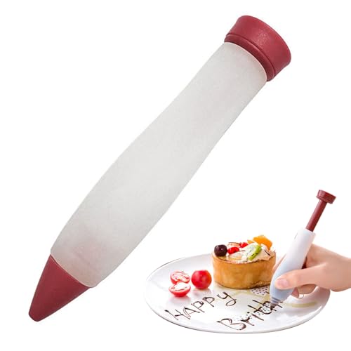 Stylo de décoration de dessert - Stylo à pâtisserie en silicone, stylo à douille crème, conseils d'écriture de chocolat, outil de décoration de...