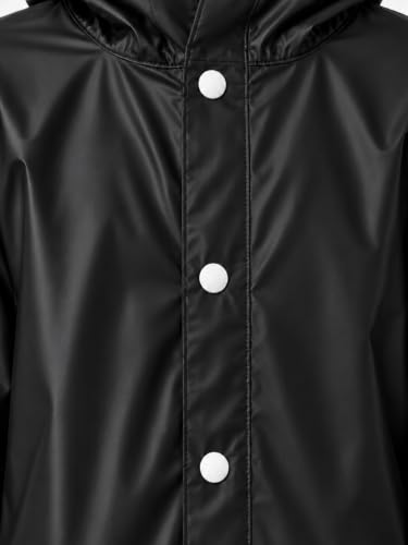 Image of Hooded Waterproof Men's & Women's Raincoat, Lightweight Long Rain Jacket, Button Front, Windproof Outdoor Rainwear | Free Size |