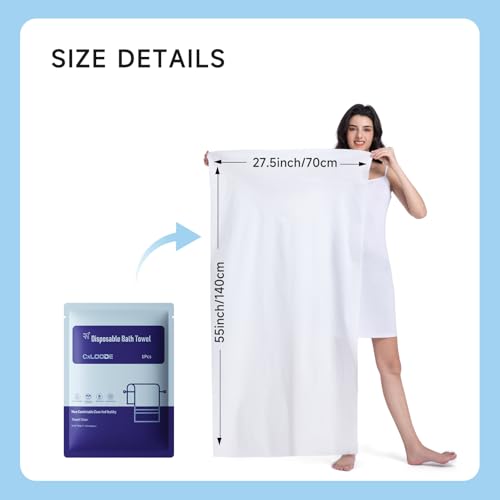 Image of Disposable Bath Towels, Large Disposable Towel Tablets Disposable Towels Portable Thick Paper Towel Reusable Suitable for Hiking Camping Sports Swimming and Traveling, 55.1 x 27.5 Inches 10 PCS