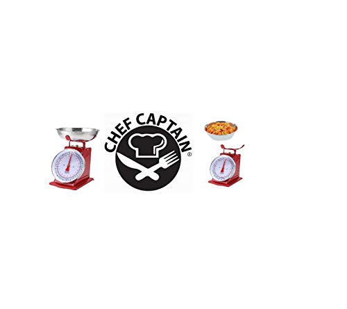 Kitchen Scale White Metal With A Stainless Steel Tray (22-Pound) (RED) - Thumbnail 3