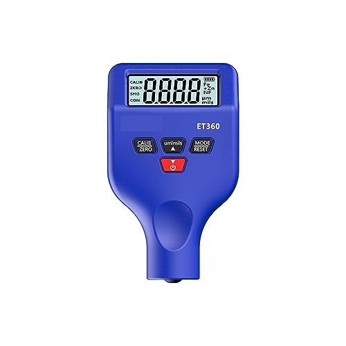 Medidor de espesor de revestimiento digital, ET360 Medidor de espesor magnético Luz de fondo Probador de pintura de automóvil 0-1500um Trabajo a baja temperatura para pintura de automóviles(Blauw)