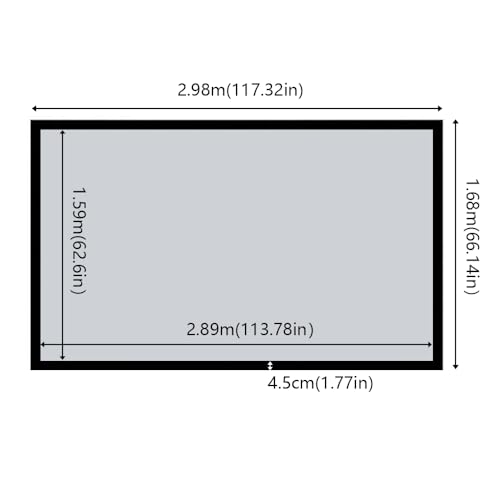Aoochu 130 Inch Aluminum Fixed Frame 16:9 Projector Screen Hd Wide Projection Area Non-Distortion Flexible Display Simple Installation White Home Theater Tv Movies Rooms Living Bedrooms Activity Game thumb #2