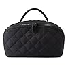 Petition Makeup Bag, 180° Opening Spacious Large-Capacity Flat-Lay Waterproof Petitionm Cosmetic Bag, Lightweight, Soft and Fluffy for Bottles & Brushes (E)