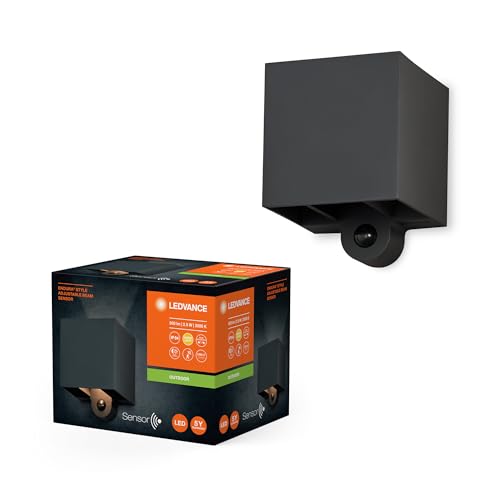 LEDVANCE ENDURA STYLE ADJ BEAM Außenbeleuchtung, 2,5W, 180lm, dunkelgrau, indirekte Beleuchtung, Bewegungsmelder, Tageslichtsensor, IP54 Schutzklasse, 3.000K Farbtemperatur, warmweiße Lichtfarbe