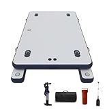 Inflatable Floating Dock 8ft Inflatable Dock Floating Platform with 2 Bottom Pontoons, Heavy Duty Drop Stitch Inflatable Dock for Lake, Boating, Pool