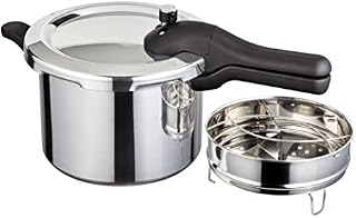Judge Everyday Pressure Cooker, 5L with Steamer Basket, Divider Insert & Trivet, Large Size, 2 Pressure Levels, Safety Valve and Gasket Release, Aluminium
