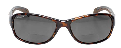 Image of Coyote Eyewear BP-14 Polarized BiFocal Reading Sunglasses Men Women Oval Sport Wraparound Bi-Focal Sun Glasses Reader Trendy