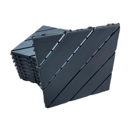 Dalles de terrasse emboîtables design moderne gris foncé 30x30 plastique haute densité